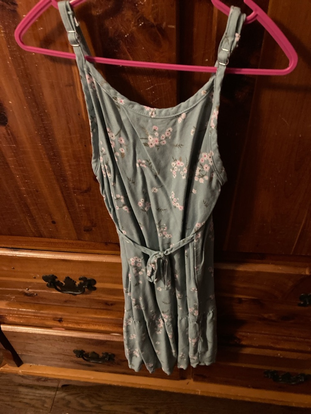 wonder nation Sage Floral Adjustable-Strap Tie-Waist Dress - Picture 2 of 3